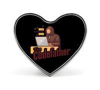 Software Engineer Badge Pin Brooch Heart Shape Button Aluminum Decor for Backpacks Hats