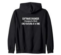 Software Engineer Changing the World One Feature at a Time Zip Hoodie