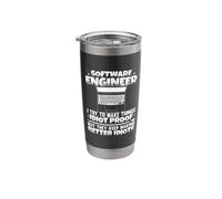 Software Engineer I Try to Make Things Idiot Proof Tech Stainless Steel Insulated Tumbler