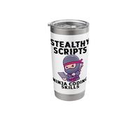 Software Engineer Quote Stealthy Scripts Ninja Coding Skills Stainless Steel Insulated Tumbler