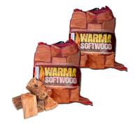 Softwood Firewood Logs 50L Kiln Dried Logs - Ready to Burn Easy to Light Density - 2 x 25 Litre Nets Soft Wood for Outdoor Open Fire Pits Wood Burners Coal Stoves Log Burners