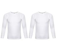 SOFTY® 2 Piece Unisex Children Kids Thermal Underwear Long Sleeve Shirt Top Warm Vest (UK, Age, 3 Years, Regular, White)