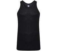 SOFTY® 6 Pack Men's Pure Cotton Vests Bodybuilding Training Gym Basketball Tank Tops Basic Plain Color Casual Undershirt (BLACK, X-LARGE)