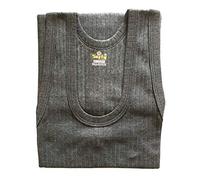 SOFTY® Mens Thermal Underwear Sleeveless White Charcoal Vest & Cotton Vest (Small, 2 Piece Charcoal (Thermal))