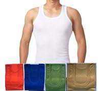 SOFTY® Mens Vest Tops Pack of 2X Tank Tops Fitted 100% Cotton Basic Plain Color Underwear and Colours (White (2 Piece), X-Large)