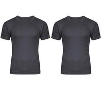 SOFTY® Unisex Children Kids Thermal Underwear Short Sleeve T-Shirt Top 2 Piece Pack (Charcoal, 2-3 Years)