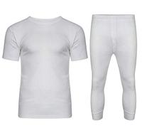 SOFTY® Unisex Children Kids Thermal Underwear SHORT Sleeve T-Shirt Top Long John Warm 1 Set (WHITE, 9-11 YEARS)