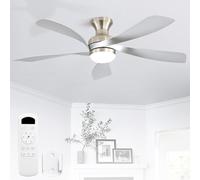 Sofucor 52 Inch Low Profile Ceiling Fans with Lights and Remote | Flush mount, 5 ABS Blades, Modern, Quiet Reversible DC Motor, 3CCT Dimmable, Indoor/Outdoor/Bedroom/Living Room/Patio