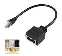 sofun Ethernet Splitter 1 to 2, High-Speed RJ45 LAN Splitter Male to Dual Female Network Adapter for Cat5/Cat5e/Cat6/Cat7