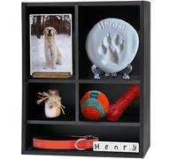 Sofunii Pet Memorial Shadow Box with Shelves for Dogs or Cats,11 * 14" Solid Wood Pet Frame Urn Ashes Display Case for as Loss Pet Remembrance Memory Keepsake - Black
