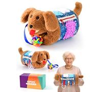 SOFWO Fidget Blanket and Muff Dog for Adults with Dementia, Alzheimer’s, Autism, ADHD, Anxiety - Sensory Fidget Toy for Seniors - Blue Velvet