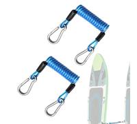 SOGA for Surfboard, Elastic Connector with Carabiner, 2 Pieces Kayak Paddle Rope - for Outdoor Activities such as Navigation, in River and Sea, Camping