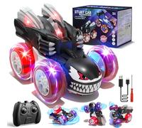 SOGAWEBB Remote Control Cars for Kids, 2.4Ghz Fast RC Stunt Truck with Cool Lights for Boys, Outdoor Toys Gift for Age 4-7 3 4 5 6 7 Year Old Toddlers