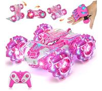 SOGAWEBB Spider Gesture Sensing Remote Control Car, Double Sided RC Cars with Full-body Light, 2.4GHz Hand Controlled Rechargeable RC Stunt Car Spider Toys for Boys 4 5 6 7 8 9 10 11 12 (Pink)