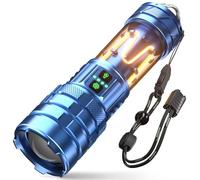 Sogdeco Torches LED Super Bright, High Lumens Rechargeable Torch with Camping Light, Zoomable, 11 Light Modes, Long Battery Life, Waterproof Powerful Tactical Torch for Camping, Emergency, Gifting