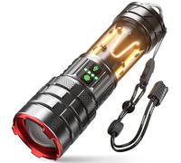 Sogdeco Torches LED Super Bright, High Lumens Rechargeable Torch with Camping Light, Zoomable, 11 Light Modes, Long Battery Life, Waterproof Powerful Tactical Torch for Camping, Dog Walking, Emergency