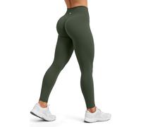 Sogetdo Yoga Leggings for Women Butt Lifting Scrunch Tummy Control High Waisted Compression Gym Workout Pants S835EU-Army Green-L