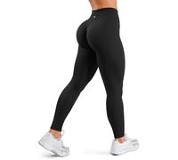Sogetdo Yoga Leggings for Women Butt Lifting Scrunch Tummy Control High Waisted Compression Gym Workout Pants S835EU-Black-M