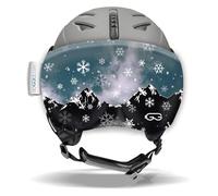 SOGGLE Vizor Visor Protection for Visor Helmets (Ski Helmets), Colour: Vizor Snowflakes Mountains