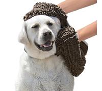 Soggy Doggy Super Shammy Dark Chocolate One Size 31-inch x 14-inch Microfiber Chenille Dog Towel with Hand Pockets