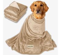 SOGGYDOGGY® UK: Luxury Large Dog Blanket for Sofa & Bed, Double Layered Twice as Thick as Most, Super Soft Pet Throw, Dog Blankets Washable, Plush Dog Fleece Cover for Sofa, Car & Bed 130x90cm (Cream)