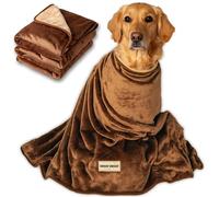 SOGGYDOGGY® UK: Luxury Large Dog Blanket for Sofa & Bed, Double Layered Twice as Thick as Most, Super Soft Pet Throw, Dog Blankets Washable, Plush Dog Fleece Cover for Sofa, Car & Bed 130x90cm (Brown)