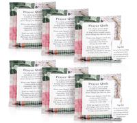 sogiv 6 Pcs Mini Prayer Quilt with Cross Inside, Vintage Pocket Scripture Prayer Quilt Squares Sympathy Christian Valentines Day Gifts for Women Clergy Pastor Appreciation Easter Favors