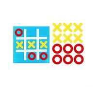 Sogoluat 10 Pack Red Yellow Blue Green Felt Boards, 12Cm Nine Grid Game Chess For Children Learning, Strategic Puzzle Toy For Friend Gatherings(10set blue)