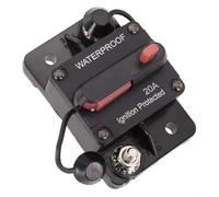 Sogoluat Manual Reset 20A Circuit Breaker Holder, 12-48V DC Inline Fuse Switch, IP67 Water Resistant Alloy Screw Design, For Audio System