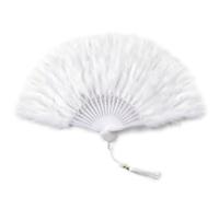 SOGUGOM White Hand Feather Fan Foldable | 1920s Accessories for Women, Great Gatsby, Harlem Nights, Burlesque Accessories