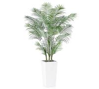SOGUYI 6FT Artificial Palm Tree - UV Resistant Faux Plant for Indoor & Outdoor Decor - Fake Floor Plant with White Taper Planter