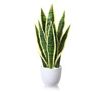 SOGUYI Artificial Plants 40cm Fake Plants Indoor Decorative Artificial Sansevieria Plants Highly Realistic Mini Fake Plants Small Artificial Plants in Pots for Home Decor Indoor(1 Pack)