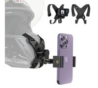 SOH Motorcycle Helmet Chin Strap with Phone Clip for iPhone 15 Pro Max/14/13Pro/Max/Mini/Samsung, Google, LG, Pixel, Huawei, Xiaomi, All Smartphones