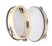 SOHAPY 2 Pcs Hand Held Tambourine Drum 6 inch Bell Jingles Percussion Gift Musical Educational Drum Instrument (6 in 2Pack)