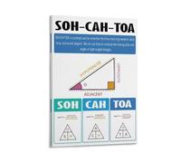 SOHCAHTOA Poster, Math Educational Posters Visual Aid Trigonometry Educational Chart Poster 16x24inch(40x60cm)