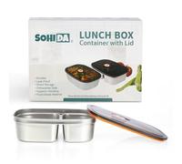 SOHIDA Electric Lunch Box Dual Compartment Container and Lid