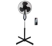Sohler Black Electric Remote Controlled 16" Standing Pedestal Stand Fan Adjustable Oscillating Rotating Stay Cool 3 Speed With Remote Control