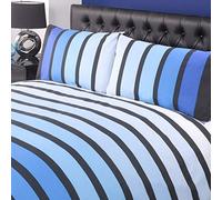 Soho Blue Stripe Duvet Cover Quilt Bedding Set, Blue, King Size - Bedroom Bed Linen
