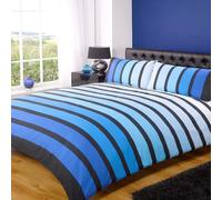 Soho Blue Striped Duvet Set by Finest Homeware