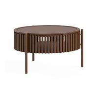 Soho Dark Oak 1 Door Slatted Story Round Coffee Table