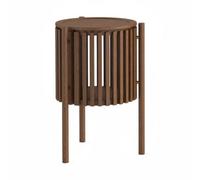 Soho Dark Oak 1 Door Slatted Story Round Side Table