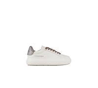 Soho Donna in smooth white leather and cracklè laminated bronze heel - female - Alexander Smith - Sneakers - White - 7 UK - Shoes 7 UK