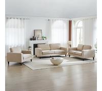 soho fabric 3+2+1 seater sofa set in stone