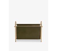 Soho Home Soho Home Meard Leather and Brass Magazine Rack Olive