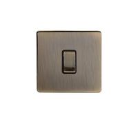 Soho Lighting Antique Brass 1 Gang 20A Double Pole Light Switch Black Insert Screwless