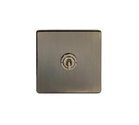 Soho Lighting Antique Brass 1 Gang Intermediate Toggle Light Switch Screwless