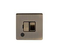 Soho Lighting Antique Brass 13A Switched Fuse Connection Unit Flex Outlet Blk Ins Screwless