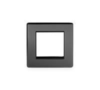 Soho Lighting Black Nickel 1 Gang Euro Module Faceplate Blk Ins Screwless