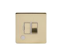 Soho Lighting Brushed Brass Gold 13A Switched Fuse Connection Unit Flex Outlet Wht Ins Screwless