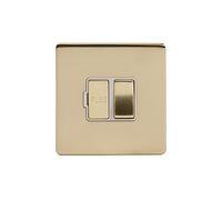 Soho Lighting Brushed Brass Gold 13A Switched Fuse Connection Unit Wht Ins Screwless
